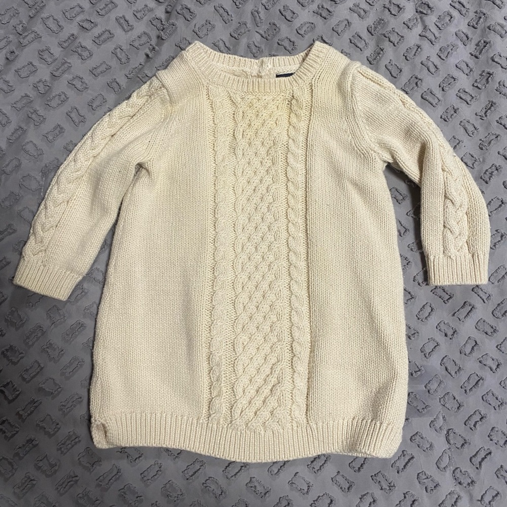 ❤️3/$30❤️Baby Gap Off White Cotton Cable sweater 6-12mths